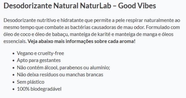Desodorizante Natural Naturlab Good Vibes