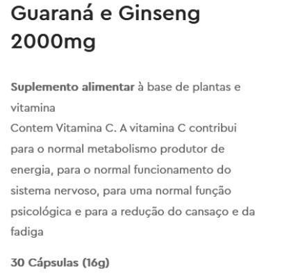 Guaraná e Ginseng