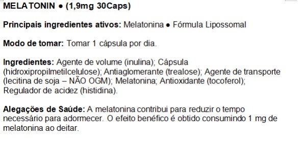 Melatonin 1.9mg Lipossomal 30 cápsulas