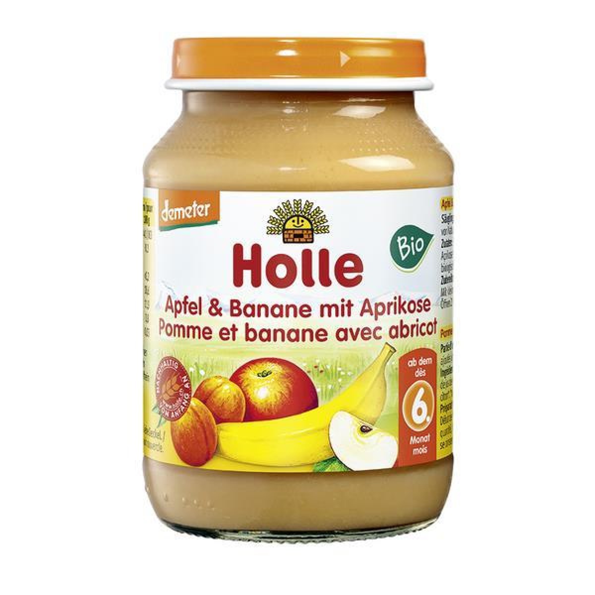 Holle Bio Puré Maçã Banana Alperce 6M