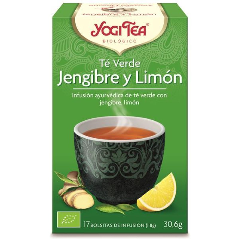 Yogi Tea Bio Chá Verde Gengibre Limão 17 saquetas